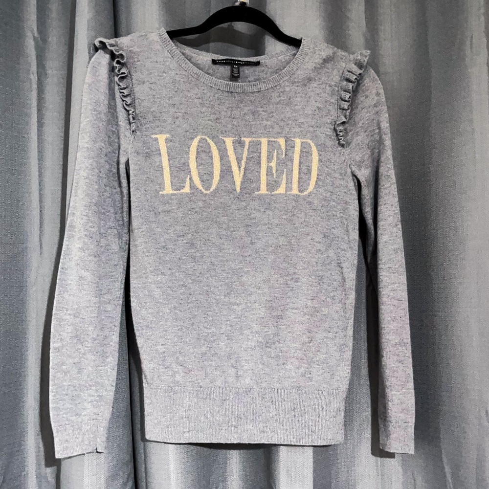 White House Black Market “Loved” Ruffle Sweater - Size XS